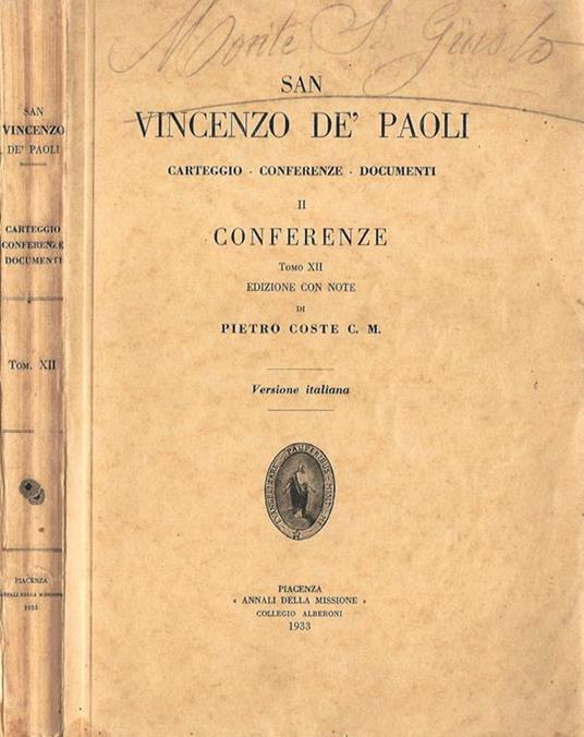 Conferenze Tomo XII - copertina