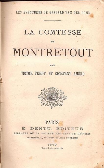 La comtesse de Montretout - Victor Tissot - copertina