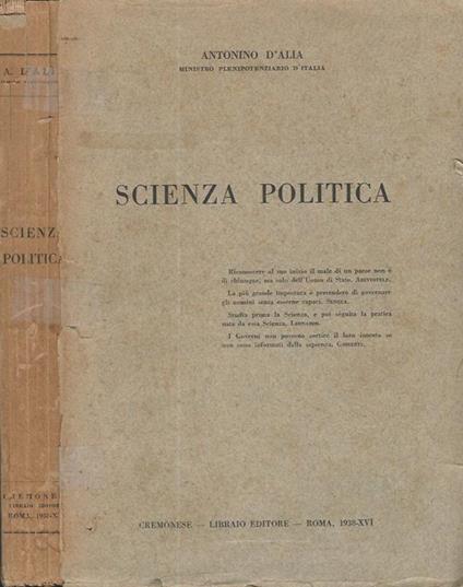 Scienza Politica - Antonino D'Alia - copertina