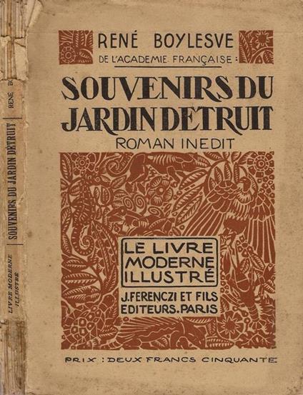 Souvenirs du jardin détruit - René Boylesve - copertina