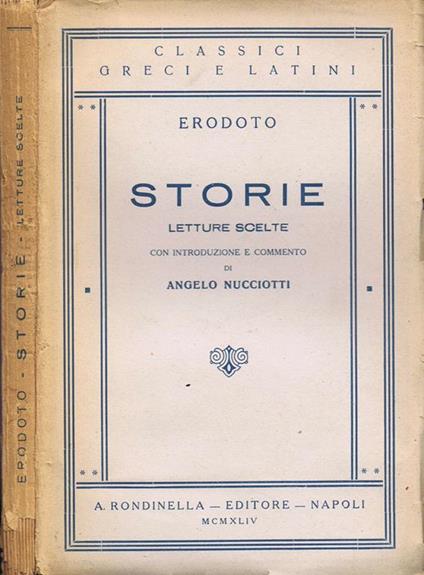 Storie. Letture Scelte - Erodoto - copertina