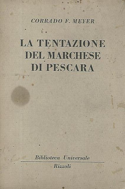 La tentazione del Marchese di Pescara - copertina