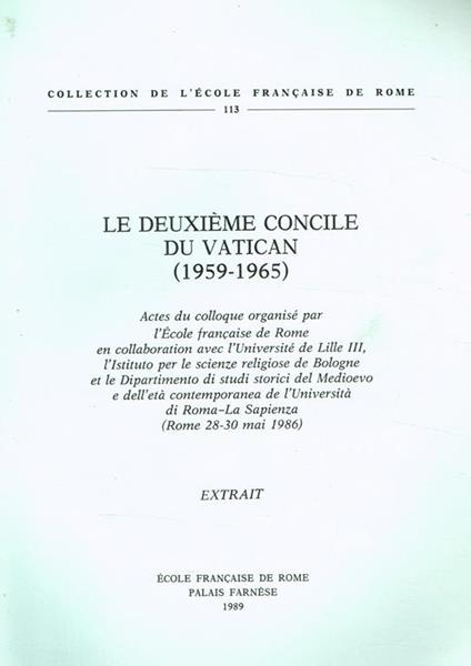 Le Deuxieme Concile Du Vatican (1959-1965). Extrait - copertina