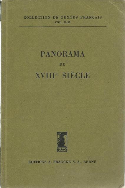 Panorama Du Xviii Siecle - copertina