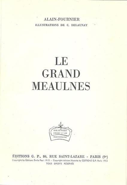 Le Grand Meaulnes - Henri Alain-Fournier - copertina