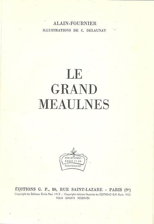 Le Grand Meaulnes - Henri Alain-Fournier - copertina