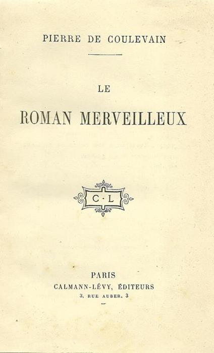 Le Roman Merveilleux - Pierre de Coulevain - copertina