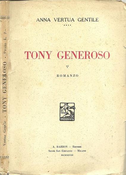 Tony Generoso - Anna Vertua Gentile - copertina