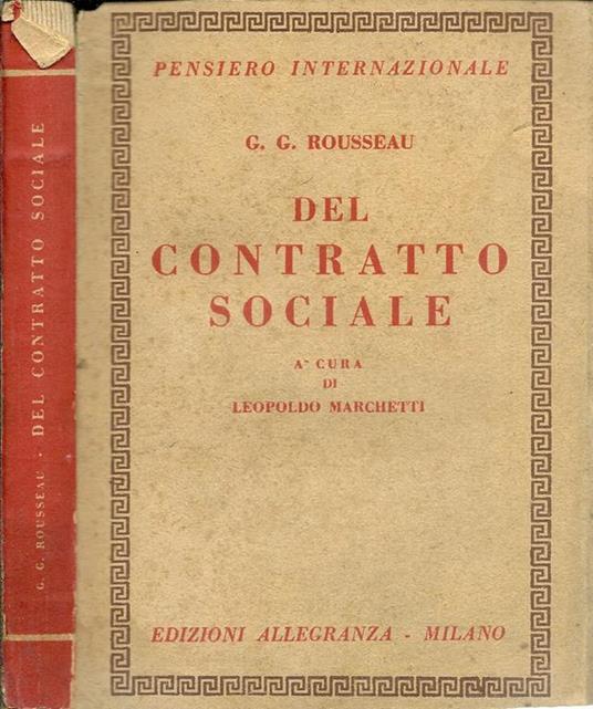 Del Contratto Sociale - copertina