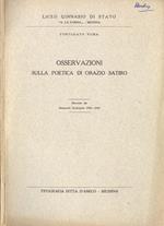 Osservazioni sulla poetica di Orazio satiro