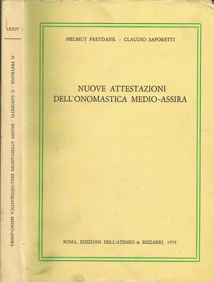 Nuove Attestazioni dell'Onomastica Medio-Assira - Helmut Freydank - copertina