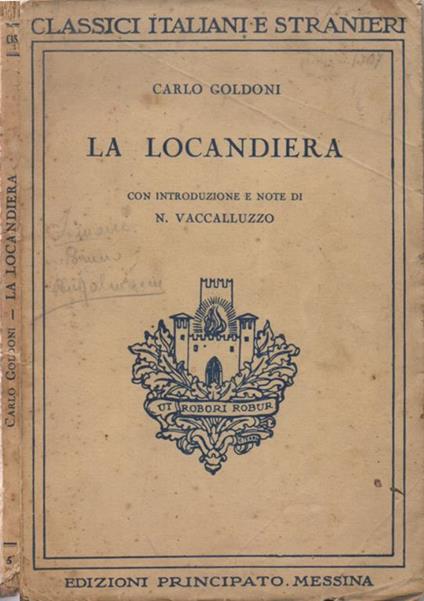 La Locandiera. Commedia in tre atti in prosa - Carlo Goldoni - copertina