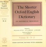 The Shorter Oxford English Dictionary On Historical Principles Vol. Ii. N-Z