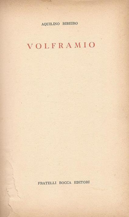 Volframio - Aquilino Ribeiro - copertina