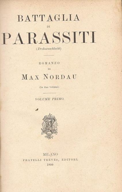 Battaglia di parassiti (Drohnenschlacht) - Max Nordau - copertina