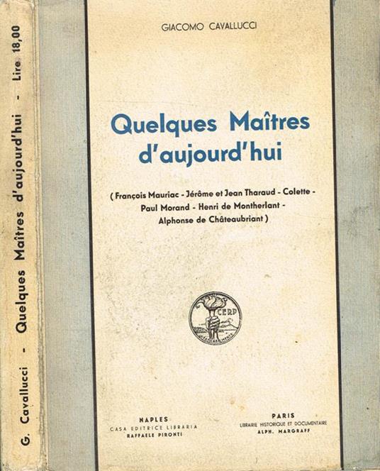 Quelques Maitres D'Aujourd'Hui - Giacomo Cavallucci - copertina