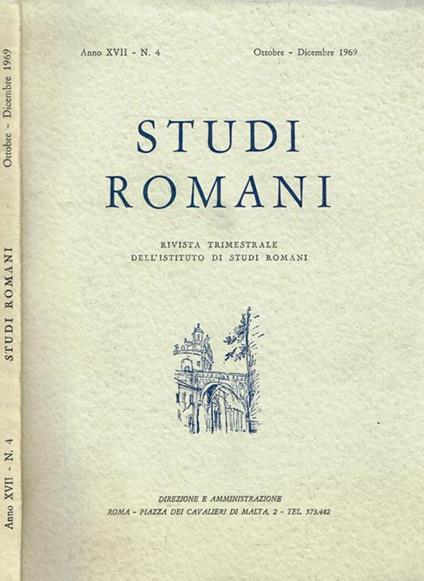 Studi Romani. Rivista Trimestrale Dell'Istituto Di Studi Romani Anno Xvii N.4 - Pietro Romanelli - copertina