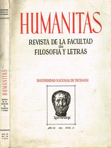 Humanitas. Revista De La Facultad De Filosofia Y Letras Anno Ix N.14 - copertina