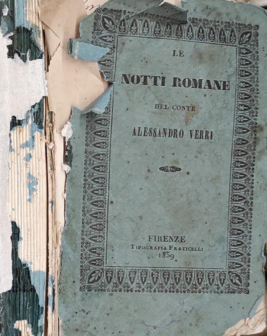 Le Notti Romane - Alessandro Verri - copertina