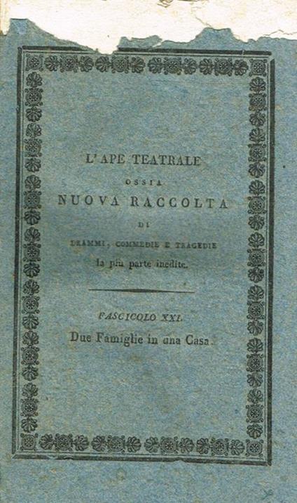 Due Famiglie In Una Casa Commedia In 3 Atti - copertina