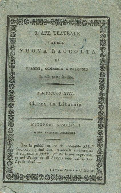 Chiara Di Rosemberg In Lituania Dramma - copertina