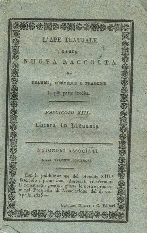 Chiara Di Rosemberg In Lituania Dramma - copertina