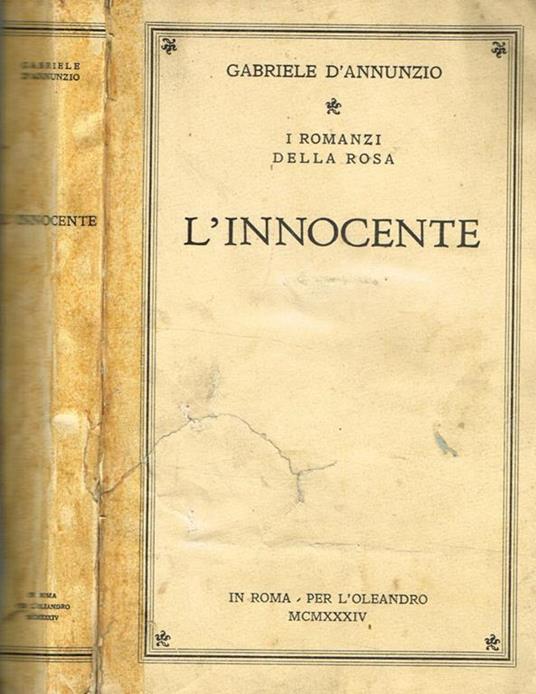 L' Innocente - Gabriele D'Annunzio - copertina