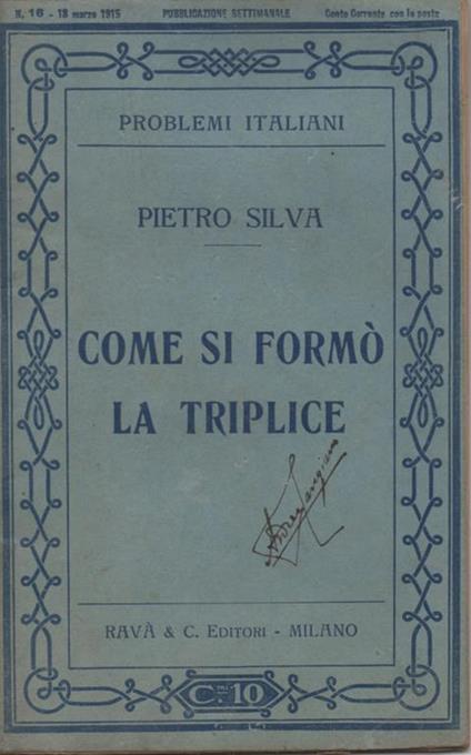 Come si formò la triplice - Pietro Silva - copertina