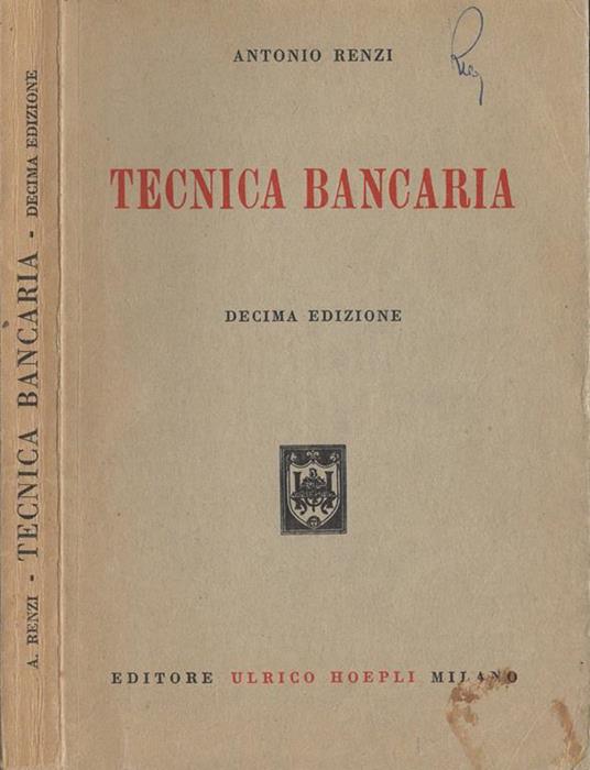 Tecnica bancaria - Antonio Renzi - copertina