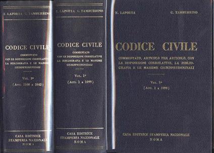 Codice civile Vol. I - II Vol. I: Artt. 1 - 1099. Vol. II: Artt. 1100 - 2042 - copertina