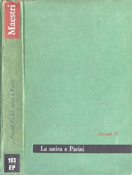 La satira e Parini - Paolo Ferrari - copertina