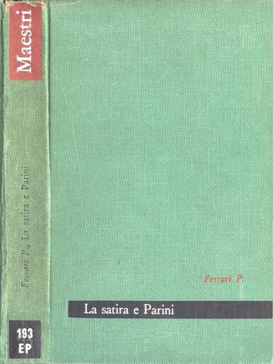 La satira e Parini - Paolo Ferrari - copertina