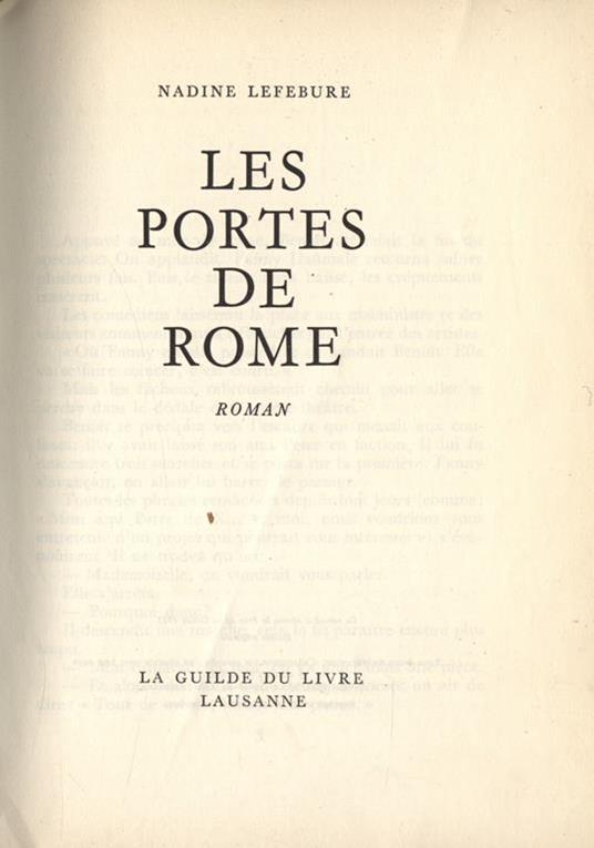 Les portes de Rome - copertina