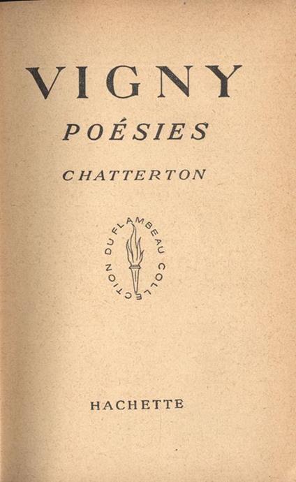 Poèsies. Chatterton - copertina