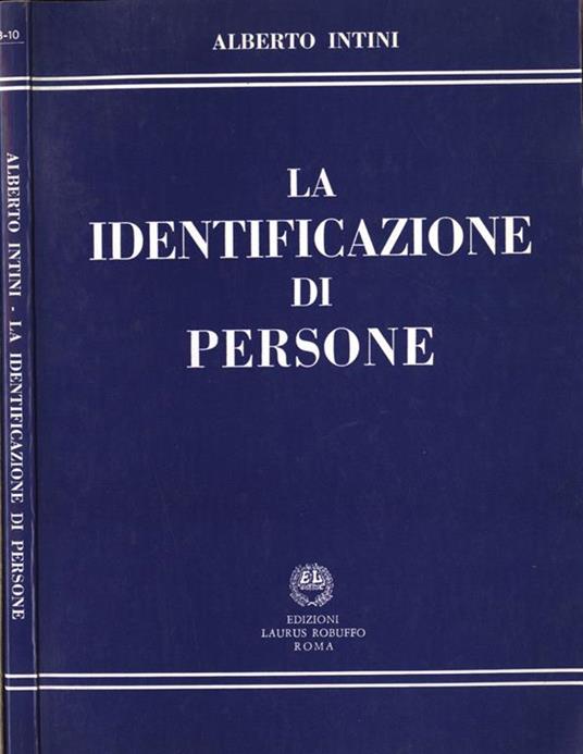 La identificazione di persone - copertina