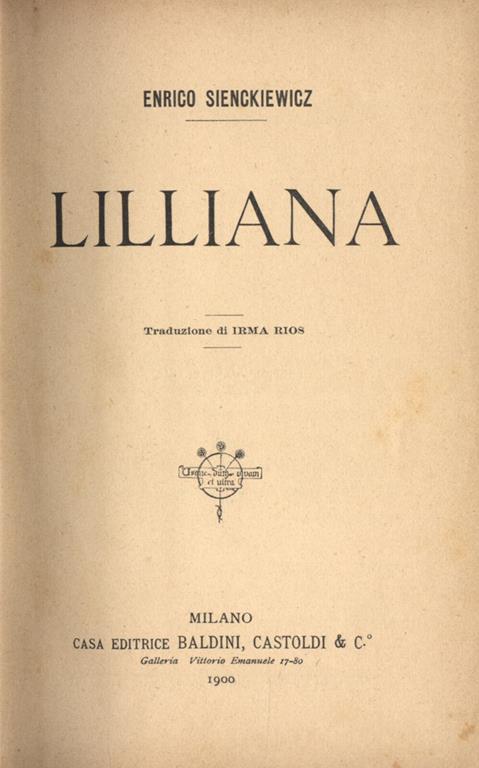 Lilliana - copertina