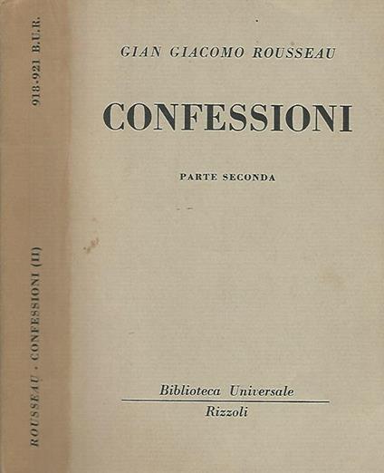Confessioni (parte seconda) - Jean-Jacques Rousseau - copertina