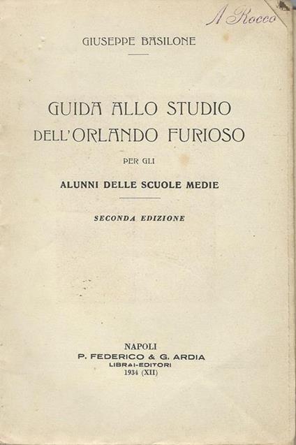 Guida Allo Studio Dell'Orlando Furioso - Giuseppe Basilone - copertina