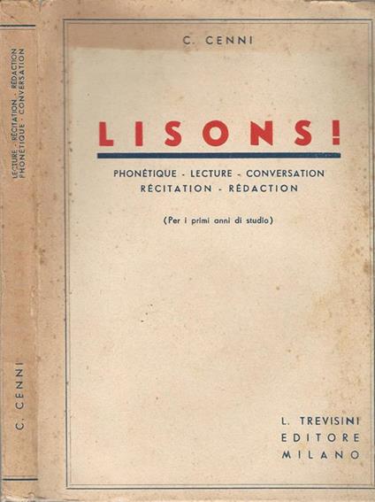 Lisons! Phonetique- Lecture-Conversation-Recitation-Redaction - copertina