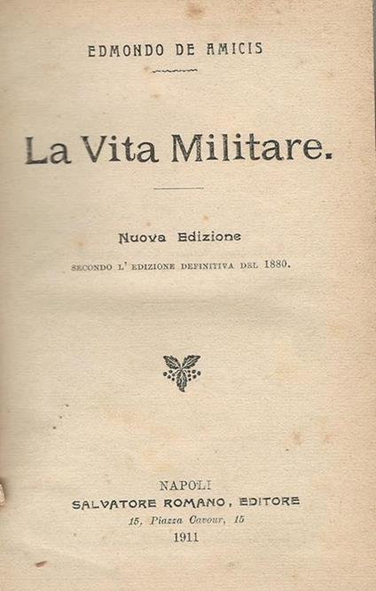 La Vita Militare - Edmondo De Amicis - copertina