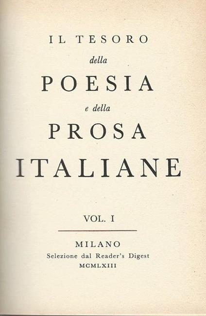 Il Tesoro Della Poesia E Della Prosa Italiane - copertina