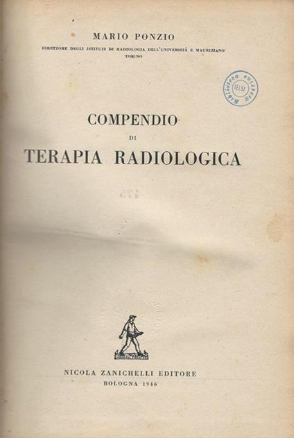 Compendio Di Terapia Radiologica - Mario Ponzio - copertina