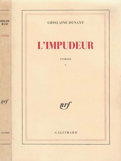 L' impudeur - copertina