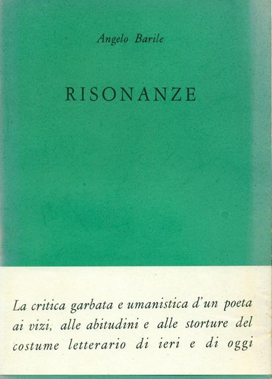 Risonanze (1931-1934) - Angelo Barile - copertina