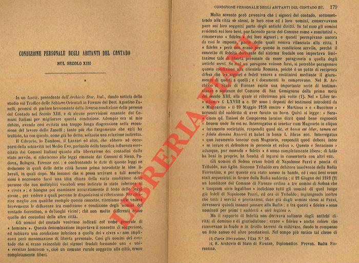 Condizione personale degli abitanti del contado nel secolo XIII