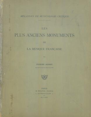 Les plus anciens monuments de la musique française - Piere Aubry - copertina
