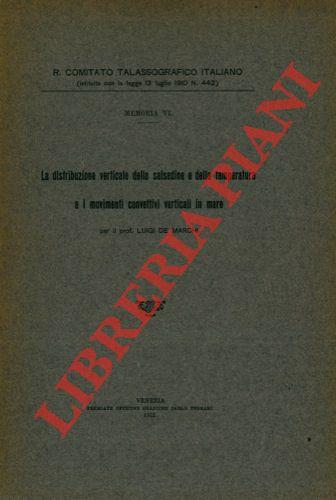 La distribuzione verticale della salsedine e della temperatura e i movimenti convettivi verticali in mare