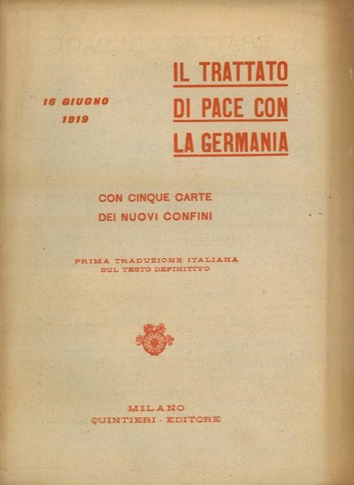 Il trattato di pace con la Germania - copertina