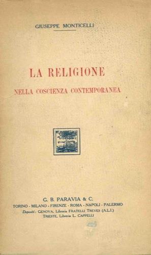 La religione nella coscienza contemporanea - Giuseppe Monticelli - copertina