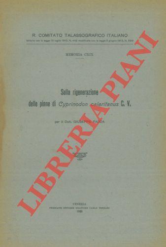 Sulla rigenerazione delle pinne di Cyprinodon calaritanus C.V